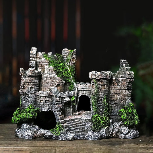 Fish tank resin castle decoration