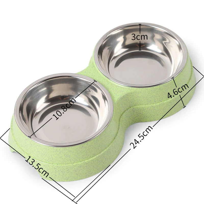 Dog Food Water Feeder Stainless Steel