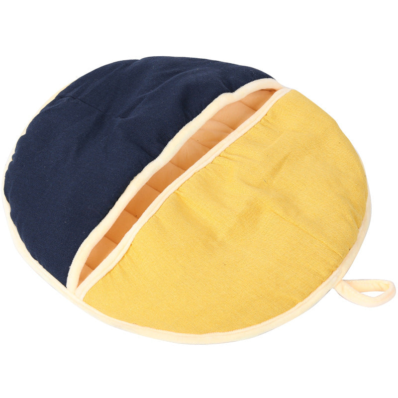 Round Fan Cotton And Linen Wool Warm Nest For Cat Small Dog