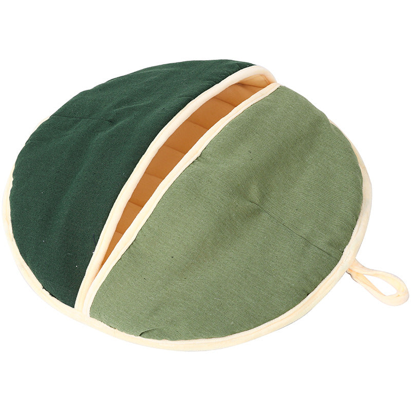 Round Fan Cotton And Linen Wool Warm Nest For Cat Small Dog