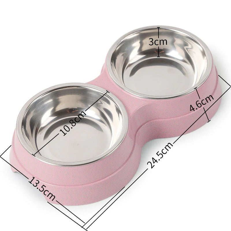 Dog Food Water Feeder Stainless Steel