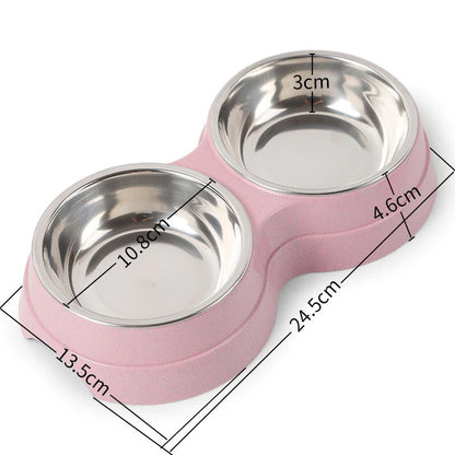 Dog Food Water Feeder Stainless Steel